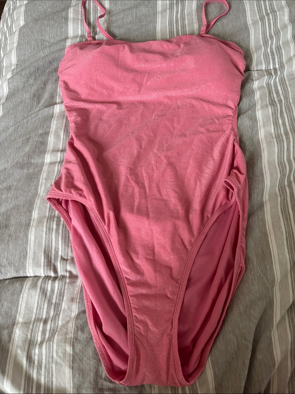 Womens Pink Sparkle One-Piece Swimsuit